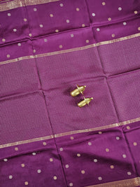 Semi Mysore Crepe Silk Saree - Dark Magenta Pink