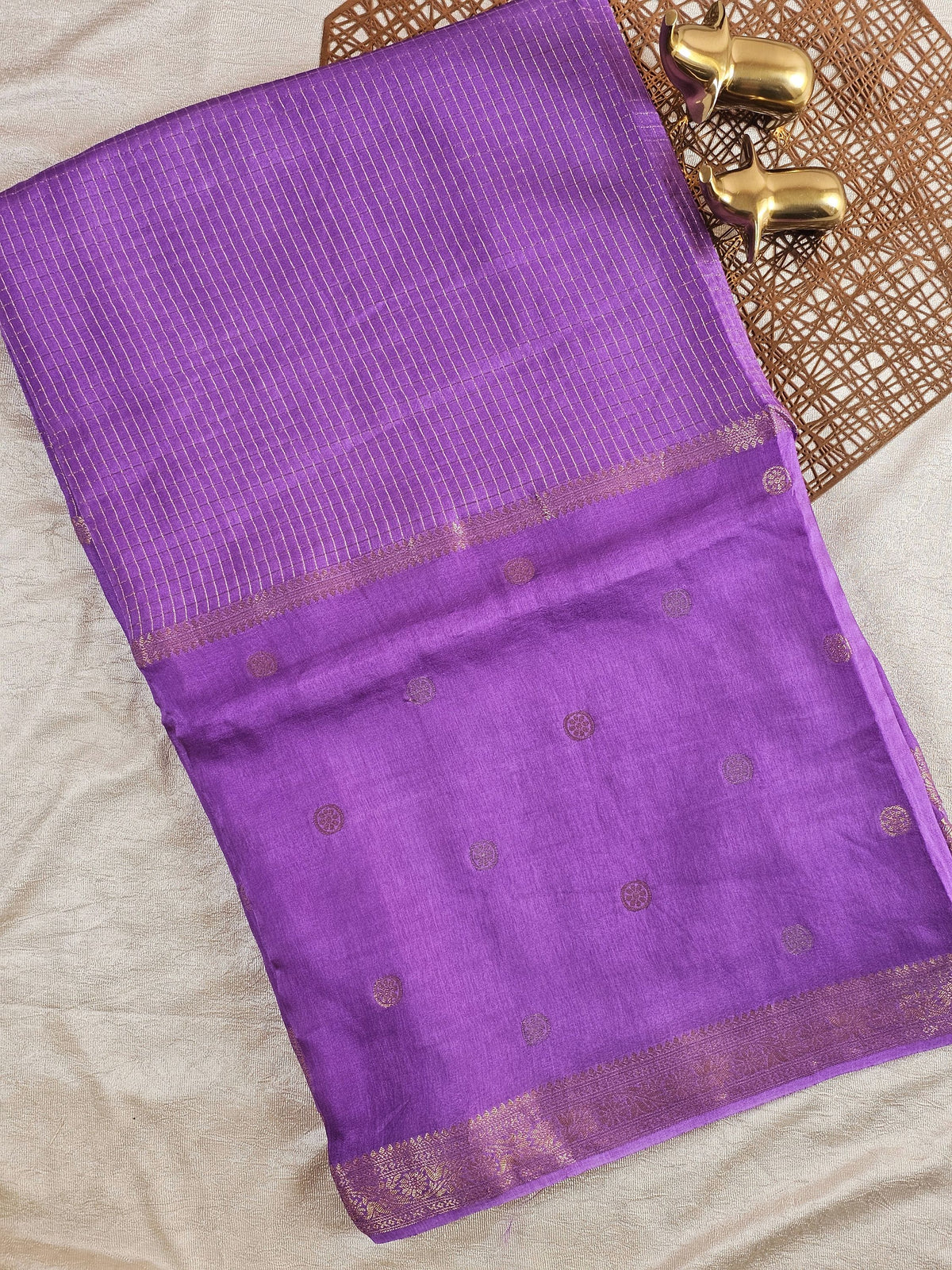 Semi Mysore Crepe Silk Saree - Lavender