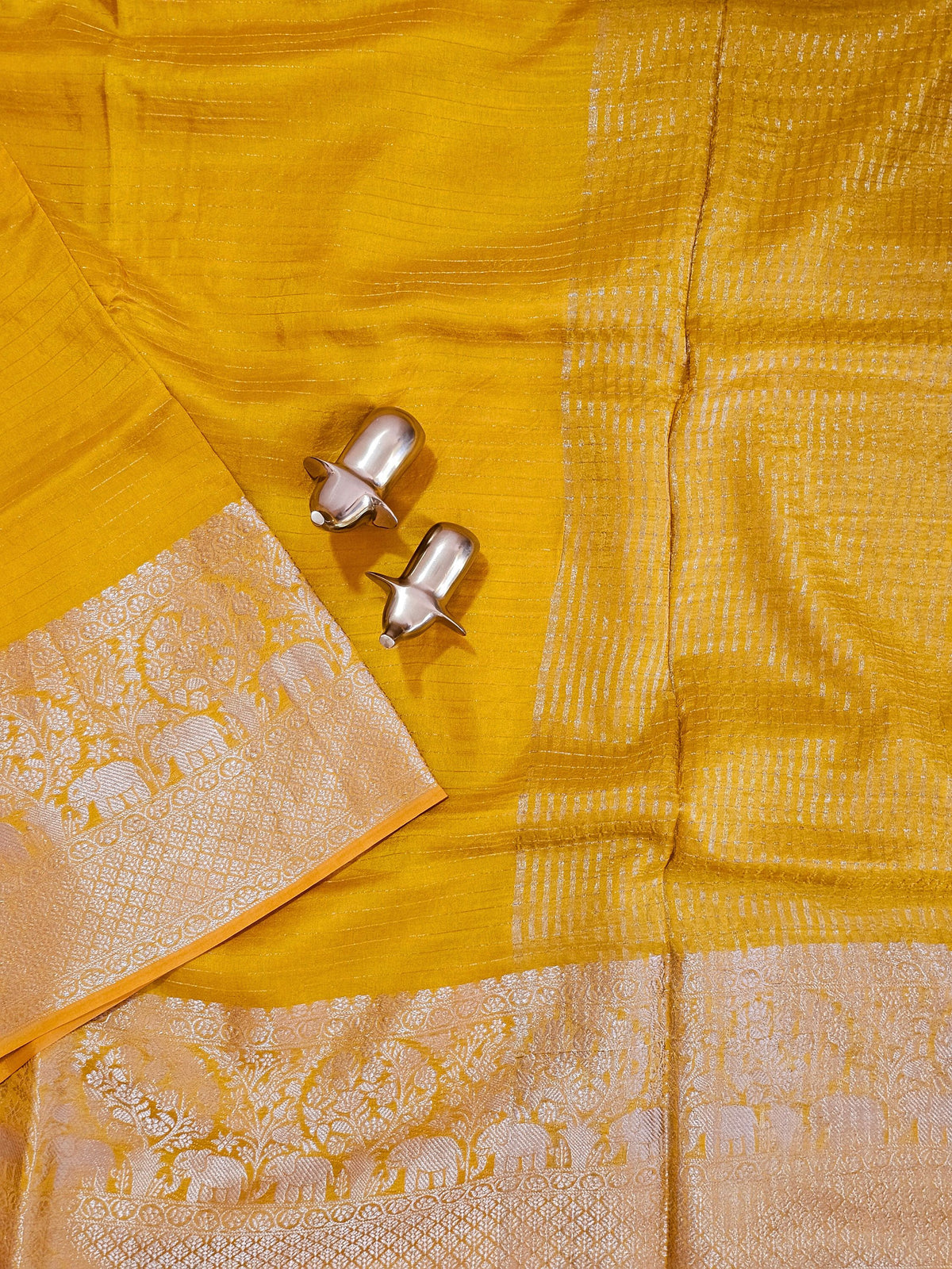 Semi Mysore Crepe Silk Saree - Yellow