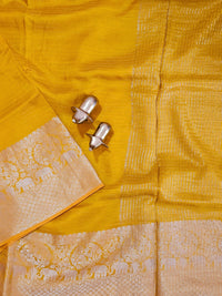 Semi Mysore Crepe Silk Saree - Yellow