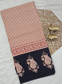 Mul Mul Cotton  - Red Stripe with Black