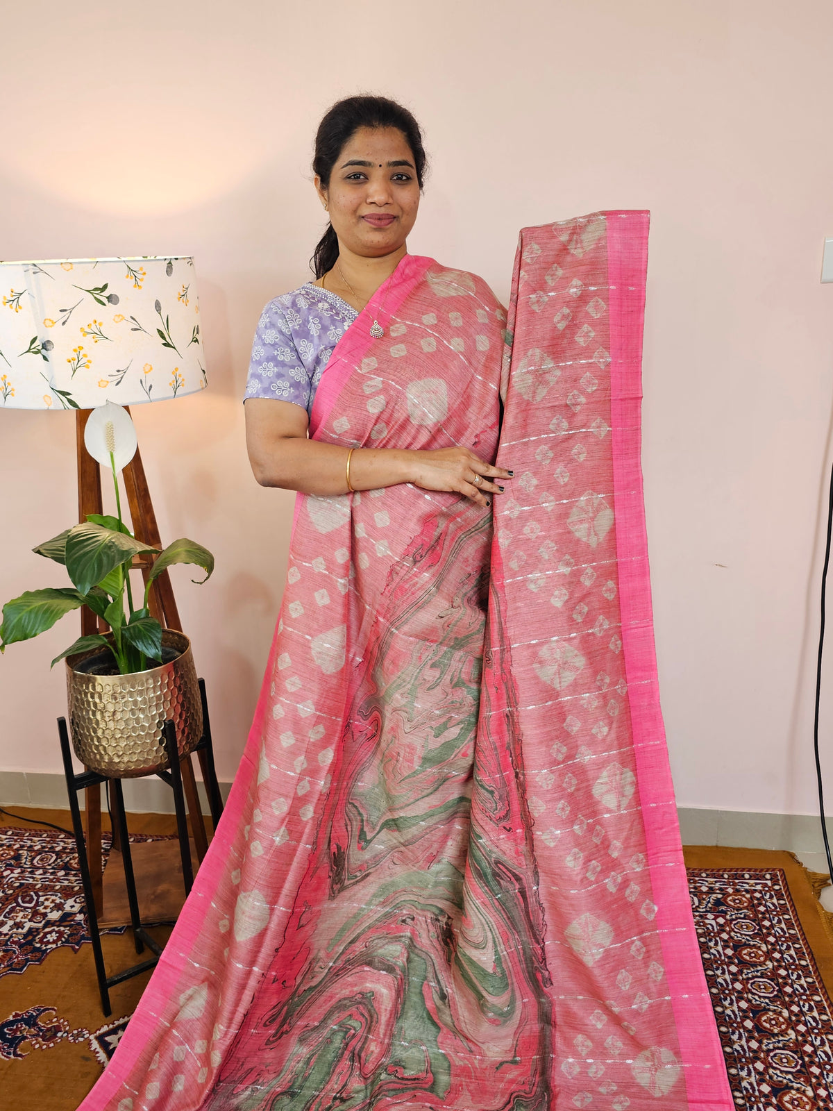 Bhagalpuri with Digital Prints - Pink