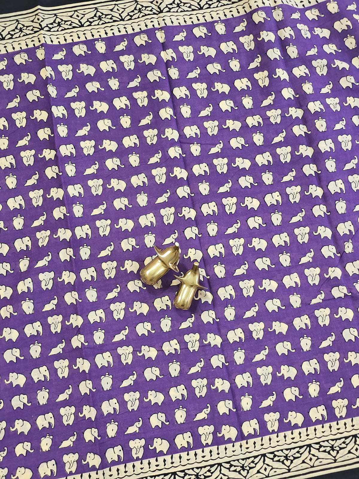 Mul Mul Cotton  - Purple with Black