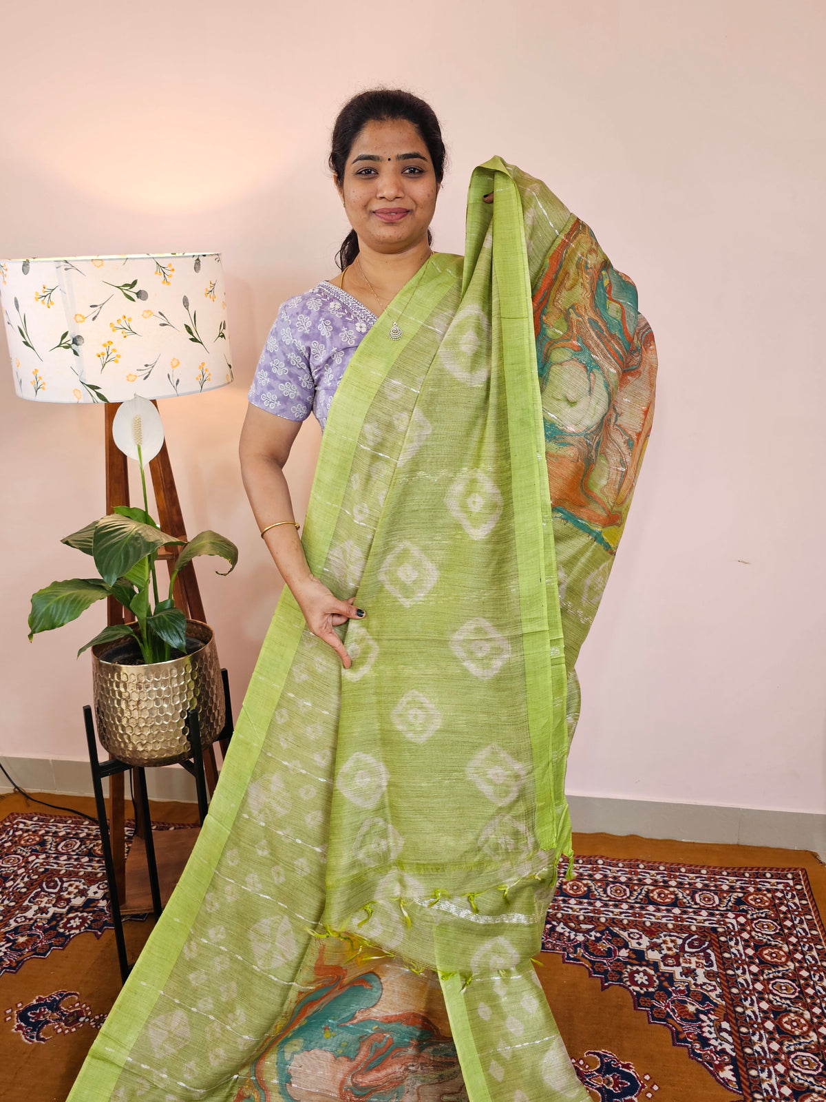 Bhagalpuri with Digital Prints - Green