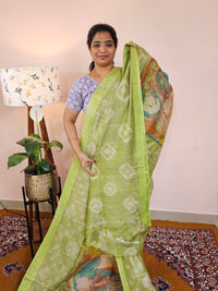 Bhagalpuri with Digital Prints - Green