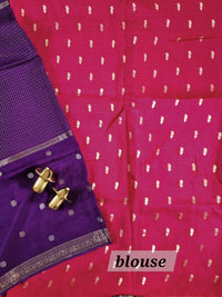 Semi Mysore Crepe Silk Saree - Dark Purple