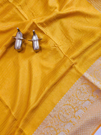 Semi Mysore Crepe Silk Saree - Yellow