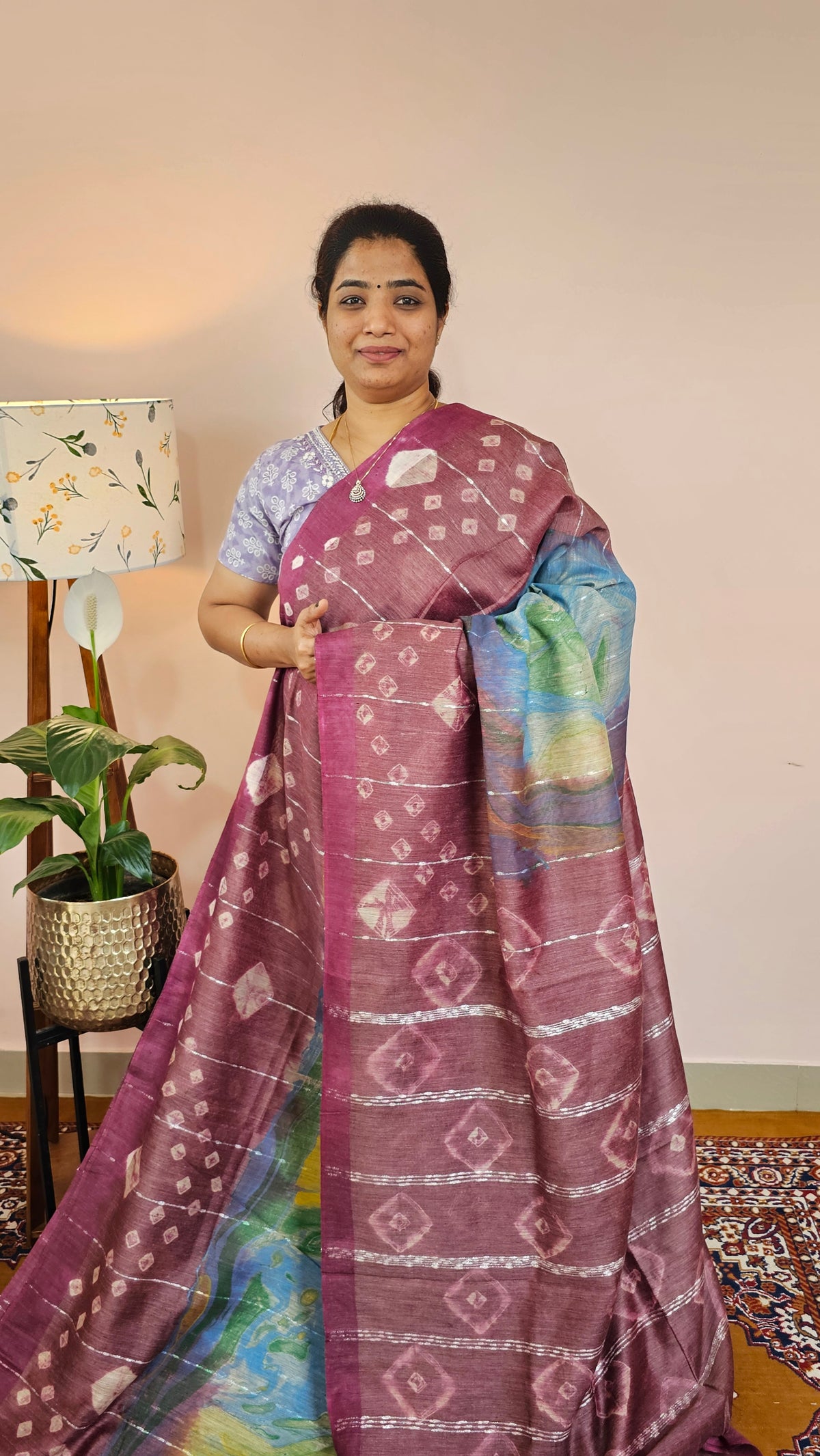 Bhagalpuri with Digital Prints - Maroon