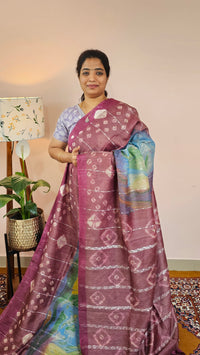 Bhagalpuri with Digital Prints - Maroon