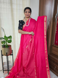 Semi Mysore Crepe Silk Saree - Pink