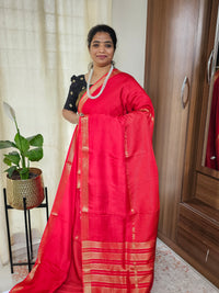 Semi Mysore Crepe Silk Saree - Red
