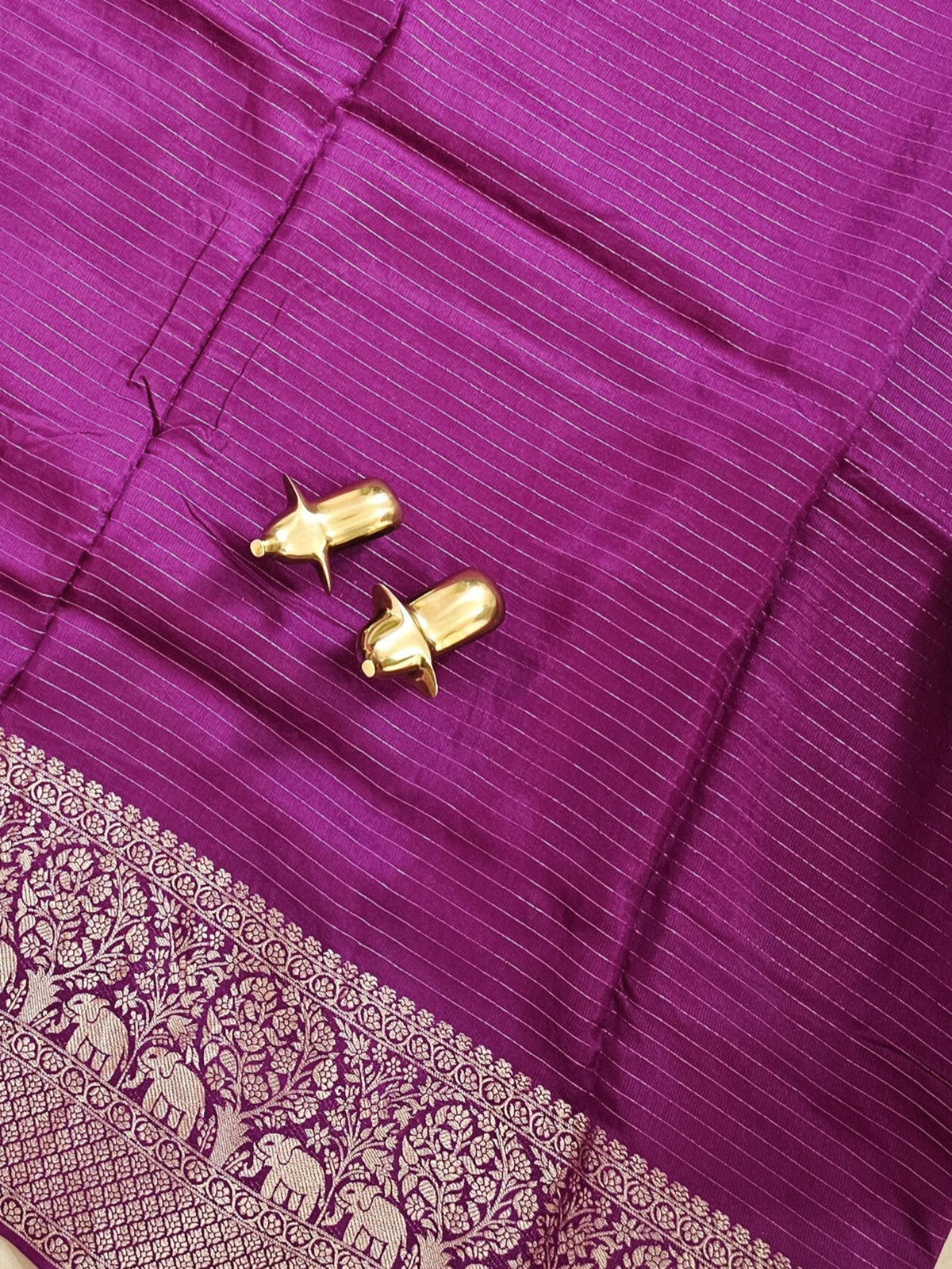 Semi Mysore Crepe Silk Saree - Magenta Pink