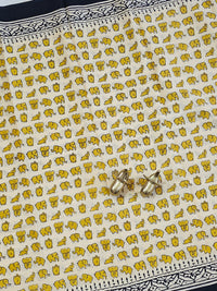 Mul Mul Cotton  - Off-white Yellow with Black