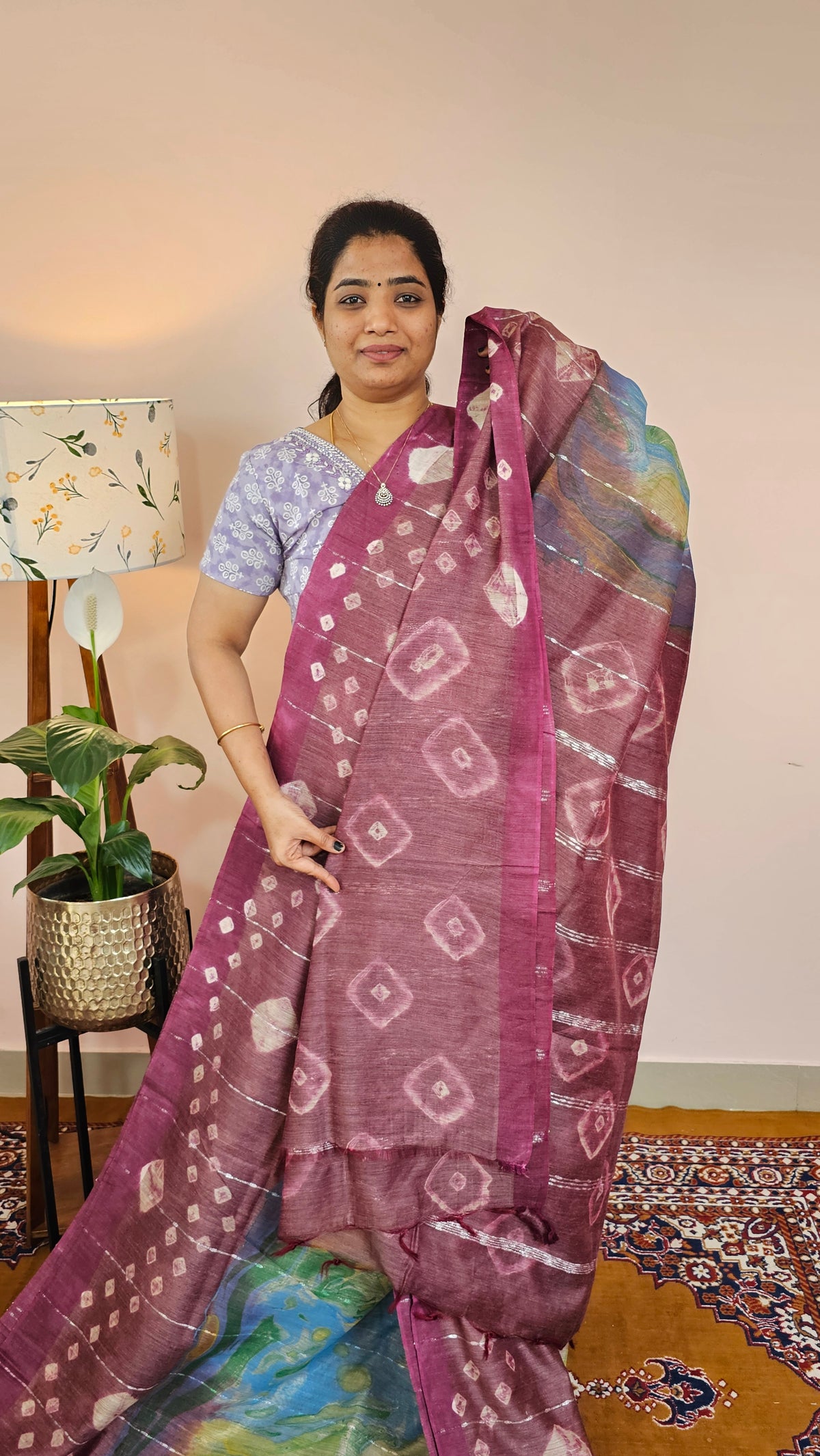 Bhagalpuri with Digital Prints - Maroon