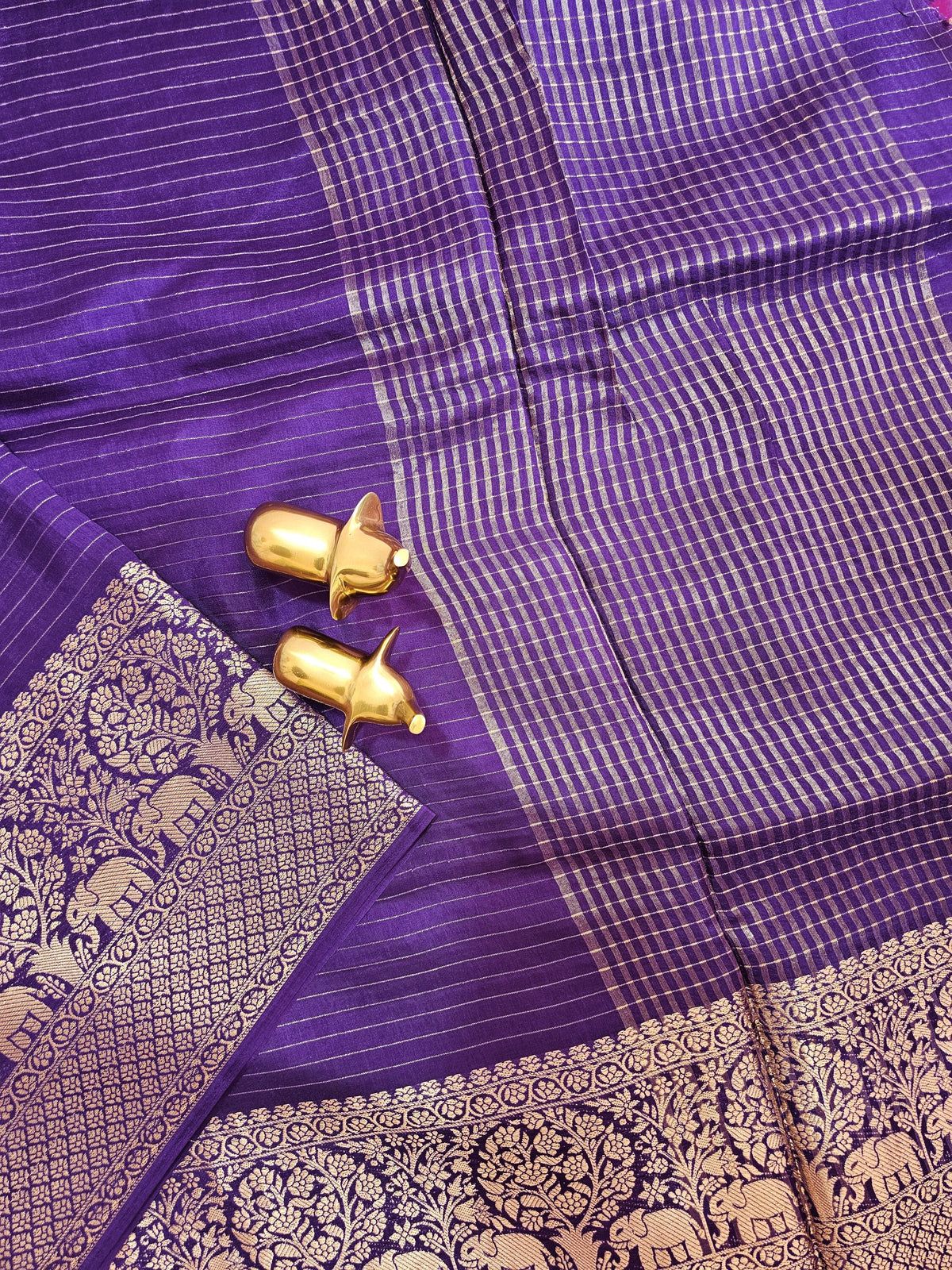 Semi Mysore Crepe Silk Saree - Purple