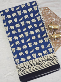 Mul Mul Cotton  - Blue with Black