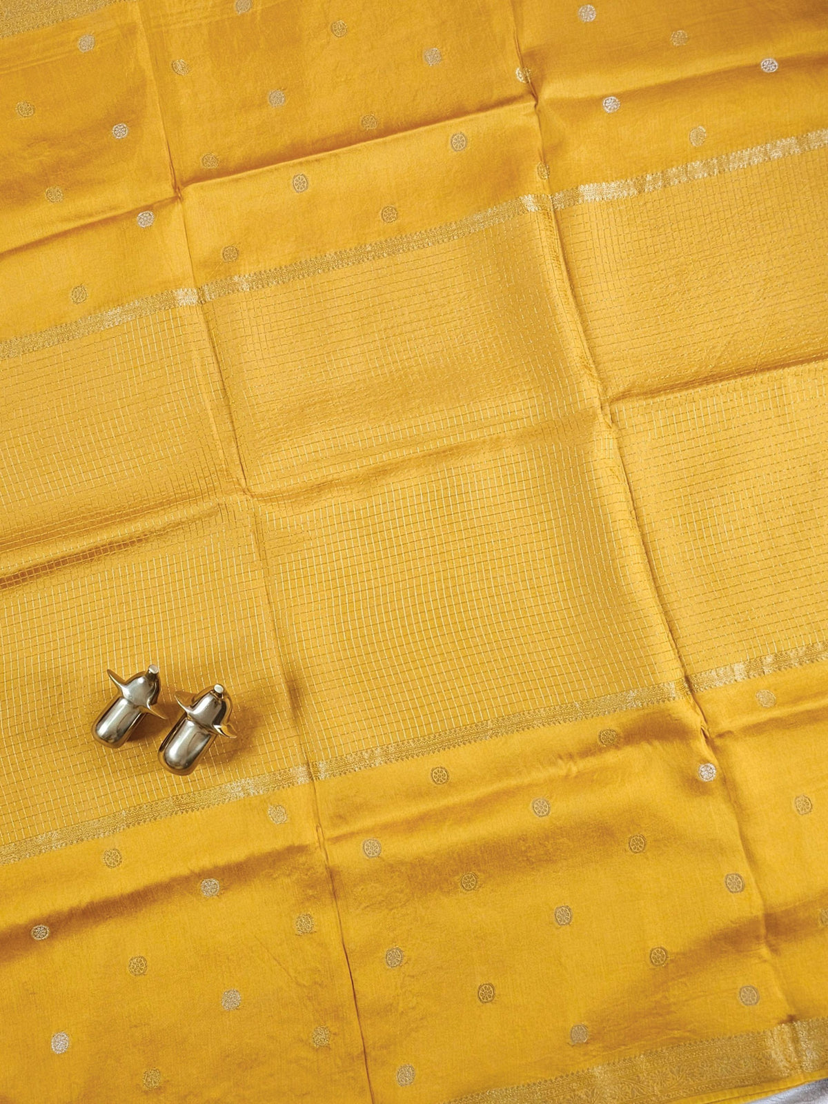 Semi Mysore Crepe Silk Saree - Yellow
