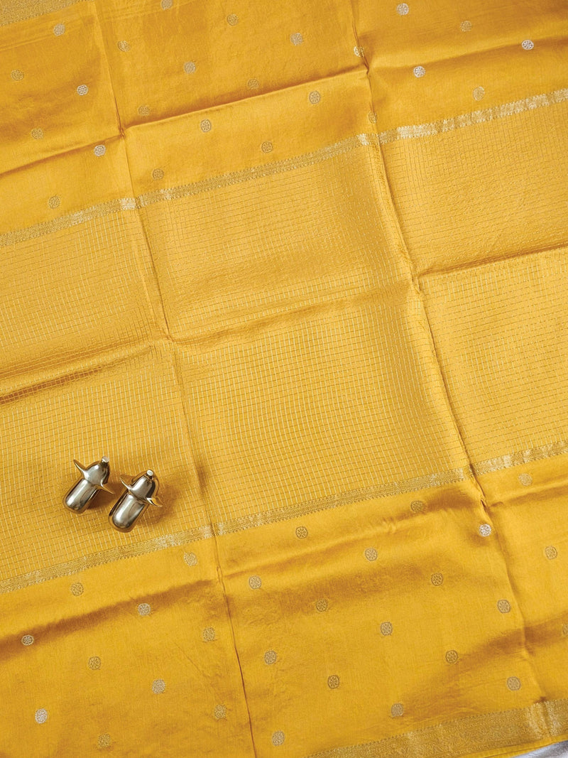 Semi Mysore Crepe Silk Saree - Yellow