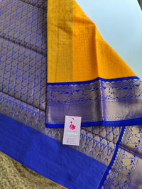 Kuppadam Checks Silk Cotton - Sandal Yellow