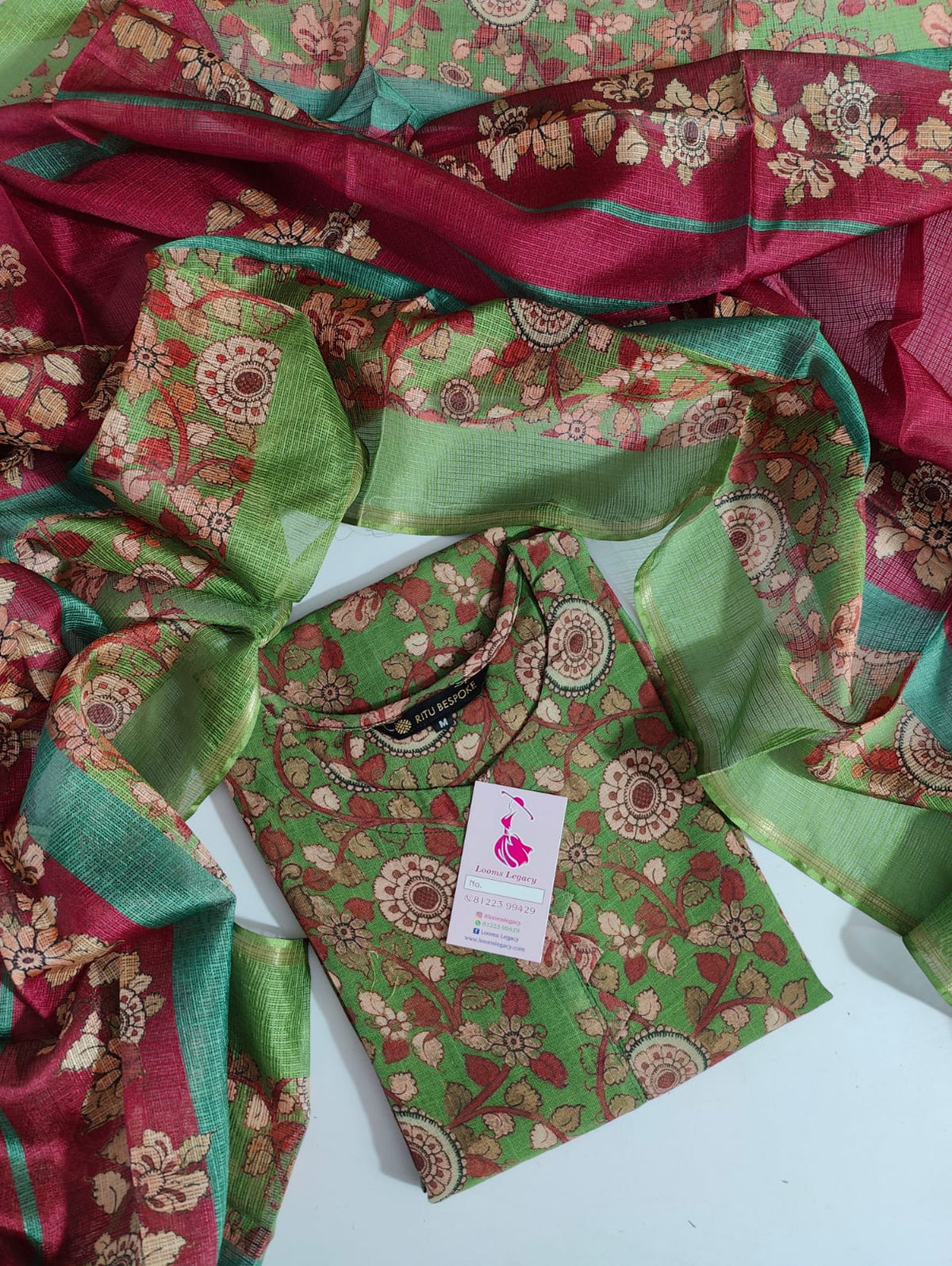 Chanderi Cotton  - Green