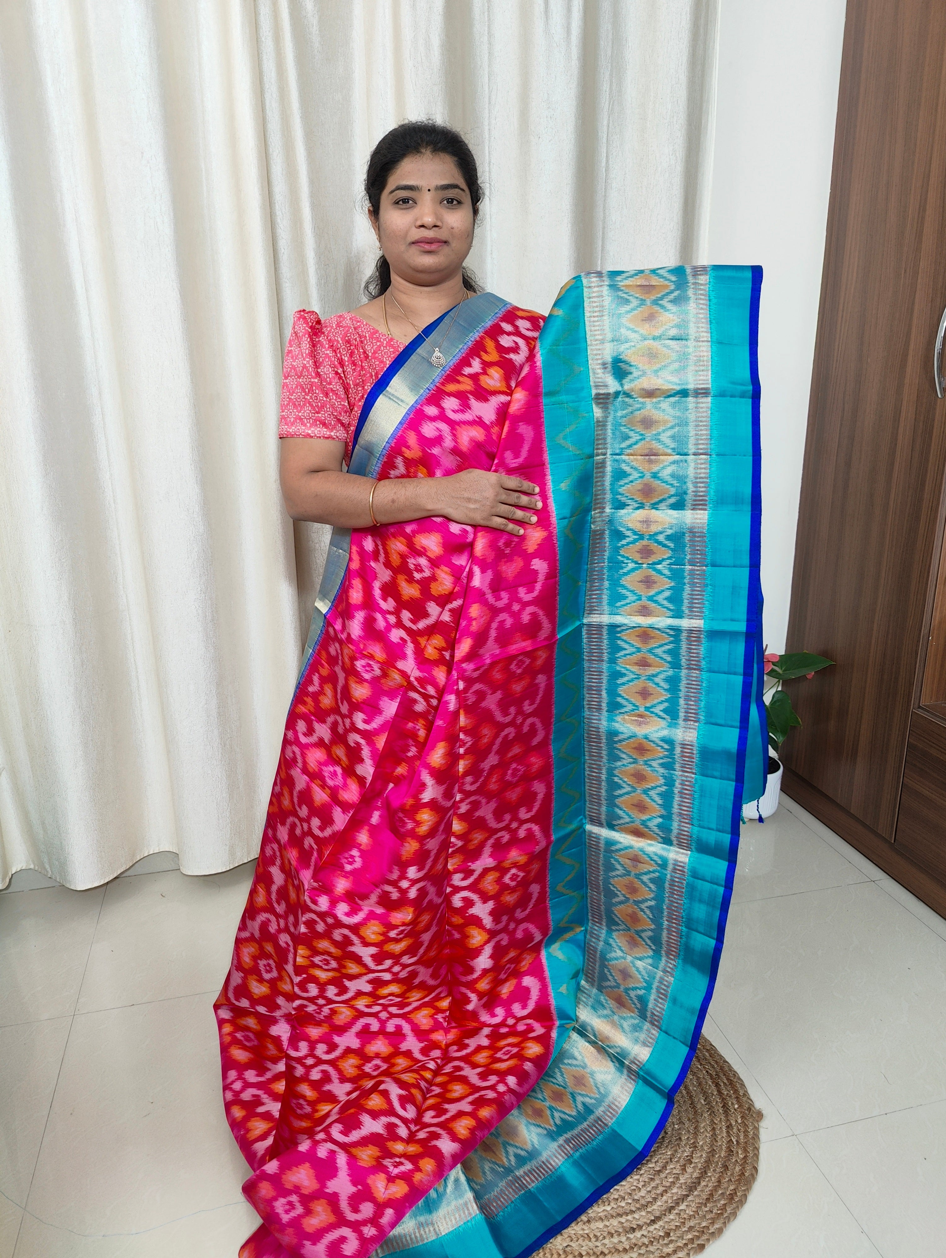 Pure Uppada Silk Saree with Pochampally Border