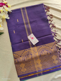 Dual Shade Green with Violet Pallu Chinnalampattu Long Border Saree