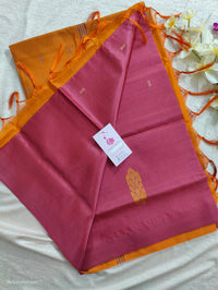 Purple with Yellowish Orange Pallu Handwoven Chinnalampattu Saree