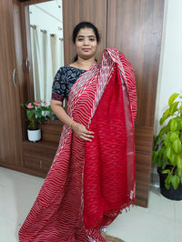 Linen Cotton with Digital Printed Sarees -  Dark Red