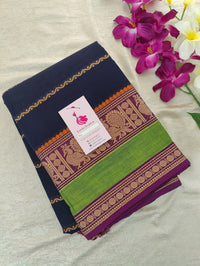 Navy Blue with Velthari Pattern  Kanchi Cotton