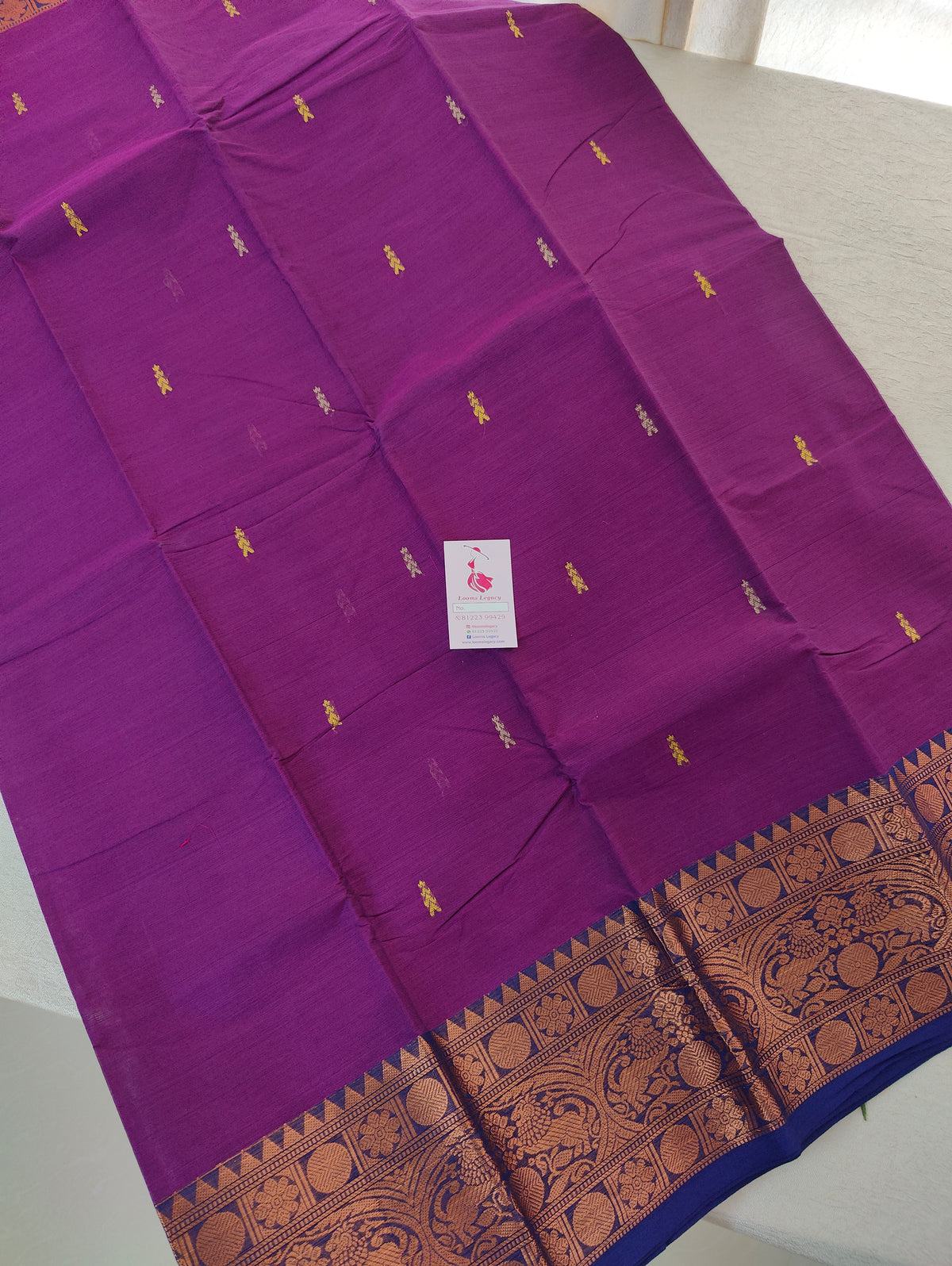 Dark Purple with Blue Kanchi Cotton