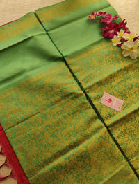 Green with Pink Vanasingram Pattern Chinnalampattu Border Saree